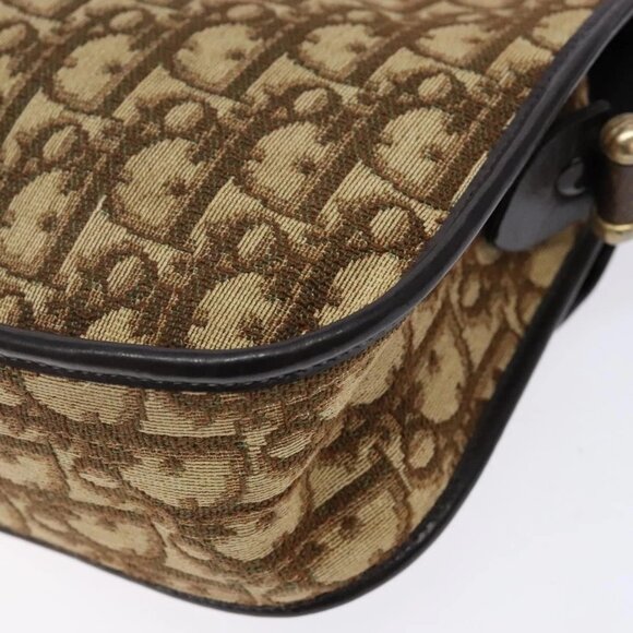 Christian Dior Trotter Canvas Shoulder Bag Brown Gold Auth 141500 - Picture 5 of 16